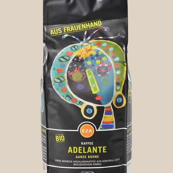 Kaffee Adelante, biologisch und fairtrade der Fa. EZA.