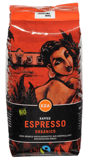 Kaffee ORGANICO Espresso Bohne, biologisch und Fairtrade, der Fa. EZA